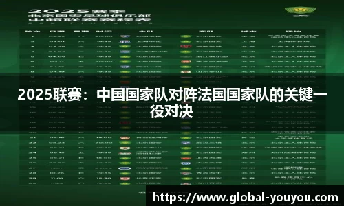 2025联赛：中国国家队对阵法国国家队的关键一役对决